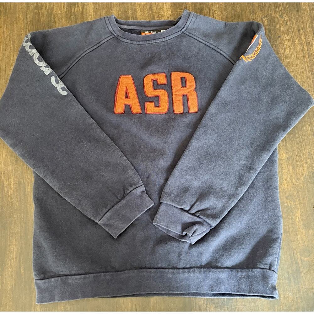 Vintage AS Roma ASR Sweatshirt Men XXL Navy Blue Embroidered Soccer Sweatshirt